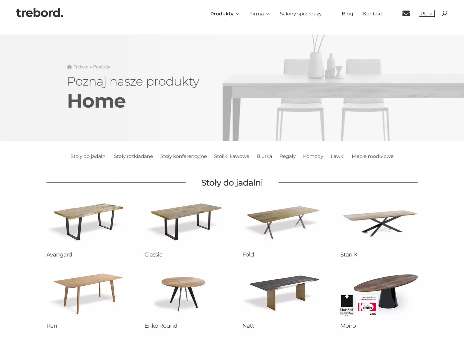 Katalog produkt贸w sklepu meblowego Trebord